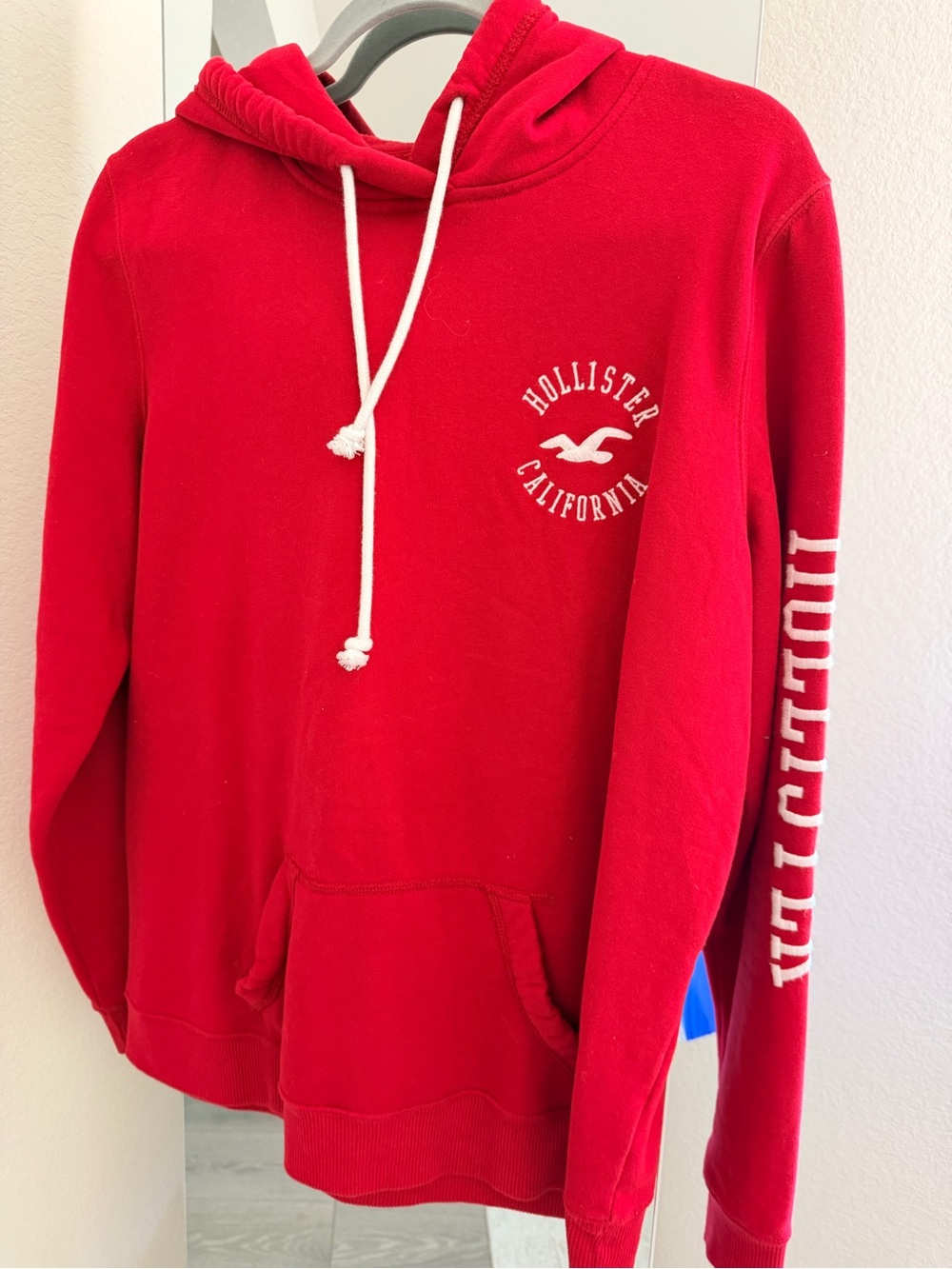 Hollister Red Logo Hoodie Sweater
